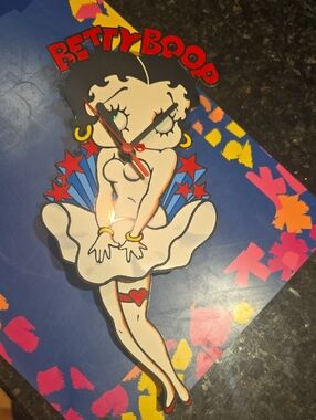 Betty Boop Wall Clock - Red, White, Black Accents